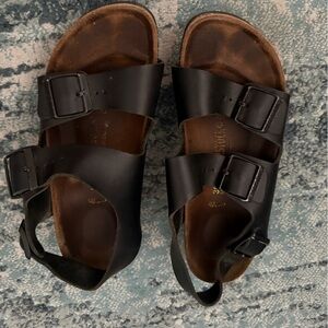 Birkenstock Brown Leather Footbed Sandal